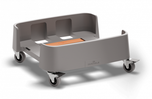 Affaldsvogn durabin® 90l rpp Vogn af recirkuleret plast til en DURABIN 90-liters affaldsspand. Op til 4 kan kobles sammen.