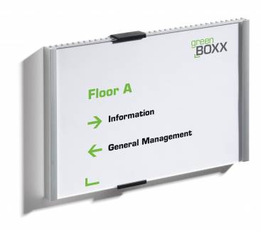 Info sign 210x149mm (a5) D&oslash;r og v&aelig;gskilte i aluminium og frontplade i akryl. Design indstiksetiket med gratis skabelon. 1 stk