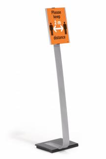 Gulvskilt info sign stand a4 Gulvstander med stabil og tung fod. Drejelig skilte i aluminium med frontplade i akryl. Design indstiksetiket med gratis skabelon. 1 stk