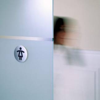 Skilt dametoilet Pictogram af rustfrit st&aring;l