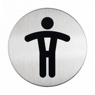 Skilt herretoilet Pictogram af rustfrit st&aring;l