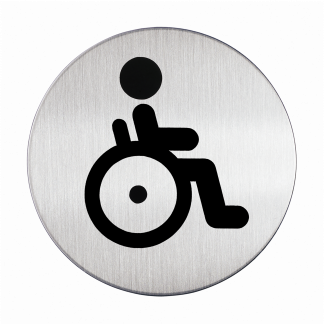 Skilt handicap toilet Pictogram af rustfrit stål
