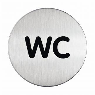Skilt "wc" toilet Pictogram af rustfrit st&aring;l
