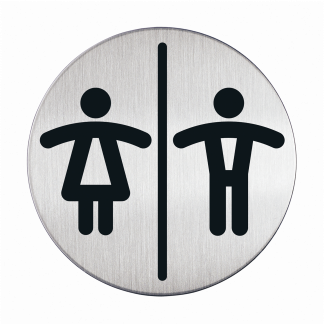 Skilt dame / herre toilet Pictogram af rustfrit stål