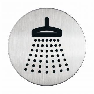 Skilt brusebad Pictogram af rustfrit st&aring;l