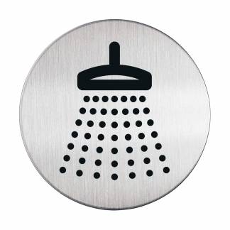 Skilt brusebad Pictogram af rustfrit st&aring;l