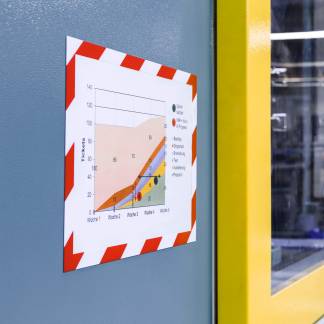 Inforamme duraframe&reg; magnetic security a4 To farvet magnetisk informationsramme til sikkerhed og advarsel oplysninger i A4-format. 5 stk/pose