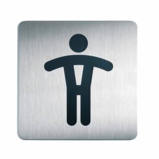 Skilt firkantet herretoilet Pictogram af rustfrit st&aring;l