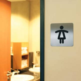 Skilt firkantet dametoilet Pictogram af rustfrit st&aring;l
