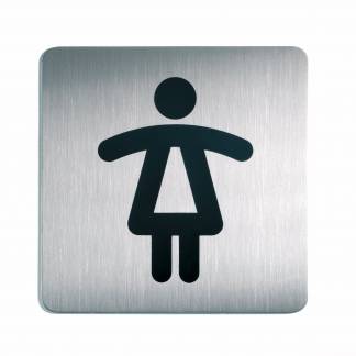 Skilt firkantet dametoilet Pictogram af rustfrit st&aring;l
