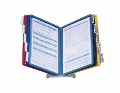 Vario® table 10 Komplet registersystem med bordstativ af metal og 10 A4-lommer i polypropylen.