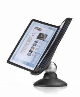 Sherpa® motion 10 Komplet 360° roterende registersystem med bordstativ og 10 A4-lommer i polypropylen.