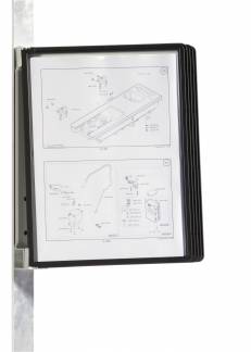 Registersystem vario® magnet wall 5 Komplet registersystem med magnetisk vægstativ og 5 stk A4-lommer i polypropylen.