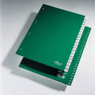 Register 1-52 Universalhullet register med trykte faner 1-52 i A4 format