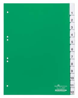 Faneblad 1-12 Faneblade i kraftig plast med dobbelte faner, hvor fanepapiret kan udskiftes. A4 format.