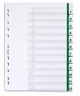 Faneblad 1-12 Faneblade i kraftig plast med dobbelte faner, hvor fanepapiret kan udskiftes. A4 format.