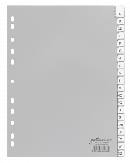 Indeks a4 20 delt. a-z forseglet pp Indeksopdeler med svejsede faner og aftagelige indstiksetiketter.