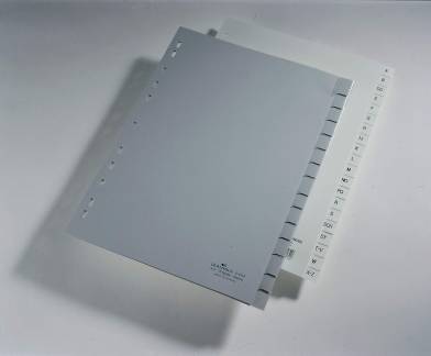Faneblad 20-delt Faneblade i kraftig pp-plast med dobbelte faner, hvor fanepapiret kan udskiftes.