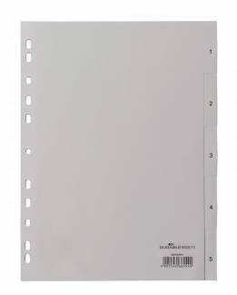 Register 1-5 Universalhullet polypropylen register med trykte faner 1-5.
