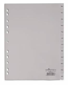 Register dez-jan Universalhullet polypropylen register med trykte faner 1-5.