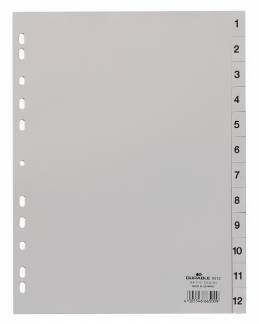 Register 1-12 Universalhullet polypropylen register med trykte faner 1-12.