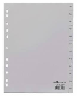 Register jan-dez Universalhullet polypropylen register med trykte faner Jan-Dez.