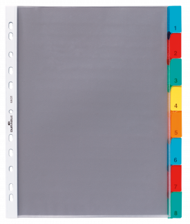 Plastlommeregister 8 Lommeregister i kraftig plast med dobbelte faner, hvor fanepapiret kan udskiftes.