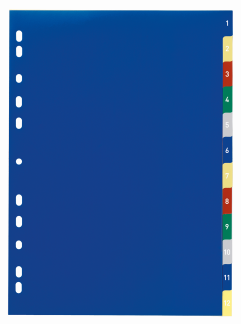 Faneblad 1-12 Faneblad i pp-plast med kartonforblad. A4 format