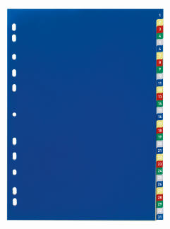 Faneblad 1-31 Faneblad i pp-plast med kartonforblad. A4 format