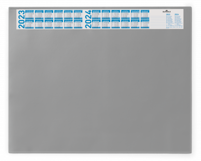 Skriveunderlag 650x520 mm med årskalender og transparent overflade Skriveunderlag med kalender i 4 år. Med transparent dækplade