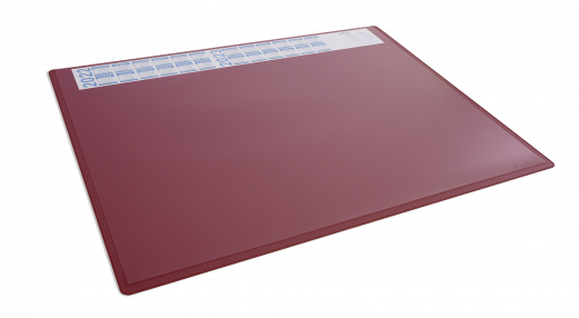 Skriveunderlag 650 x 500 mm med kalender og transparent dækplade pp Skriveunderlag med årskalender for 4 år og transparent dækplade, til brug som underlag for noter som kan opbevares og beskyttes, men stadig være synlig