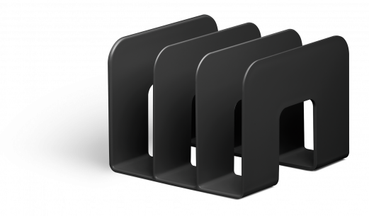 Katalogholder eco Katalogholder med tre rum til magasiner og brochurer. Artiklen er forsynet med miljømærket Blue Angel