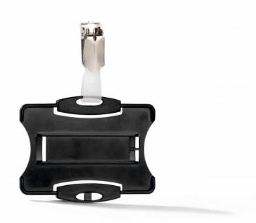 Id-kortholder m stropklemme Holder med &aring;ben front med plads til 1 stk sikkerhedskort.