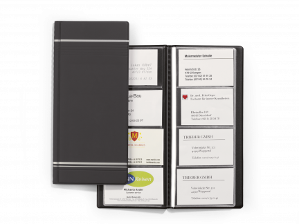 Visitkortalbum visifix&reg; 96 Visitkortalbum med transparente, svejsede lommer til 96 visitkort.