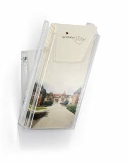 Combiboxx 1/3 a4 Brochureholder til visning og pr&aelig;sentere 1/3 A4-format oplysninger. Kan placeres opretst&aring;ende p&aring; et bord eller s&aelig;ttes op p&aring; en v&aelig;g.