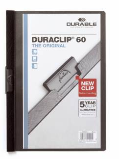Duraclip® 60 Den originale klemmappe med transparent forside, kan rumme op til 60 A4 sider.