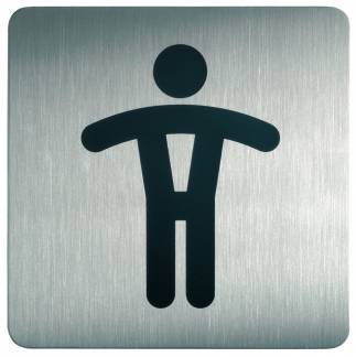 Skilt firkantet herretoilet Pictogram af rustfrit stål