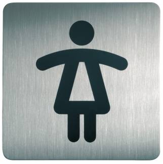 Skilt firkantet dametoilet Pictogram af rustfrit stål