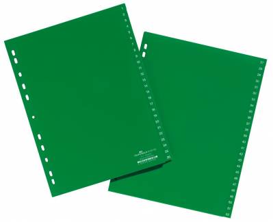 Register 1-52 Universalhullet register med trykte faner 1-52 i A4 format