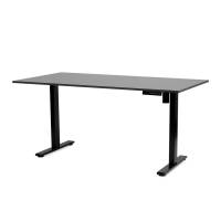 Cadet h/s bord 80x160, sort/antracit Vores Cadet hæve sænkebord passer til de fleste personhøjder (ca. 165-185 cm). Den mørkegrå bordplade er i 18 mm slidstærk decor laminat og måler 80x160 cm. Bordet betjenes nemt og har memory funktion. Se flere Cadet s