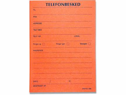 Telefonbesked GF1060 - 105 x 148 mm - 100 blade - Orange