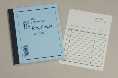 Regningsblok GF1000  -108 x 148 mm - med 100 blade