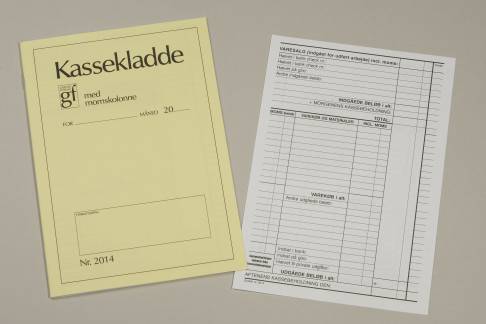 Kassekladde GF2014 - 140 x 205 mm - 32-sidet hæfte m/momskolonne