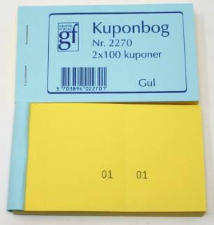 Kuponbog GF2270 - 130 x 70 mm - Gul