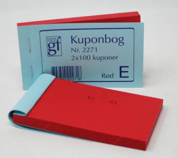 Kuponbog GF2271 - 130 x 70 mm - Rød