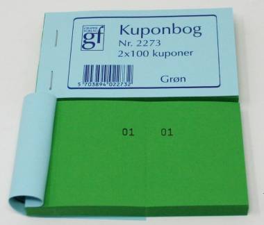 Kuponbog GF2273 -  130 x70 mm - Grøn