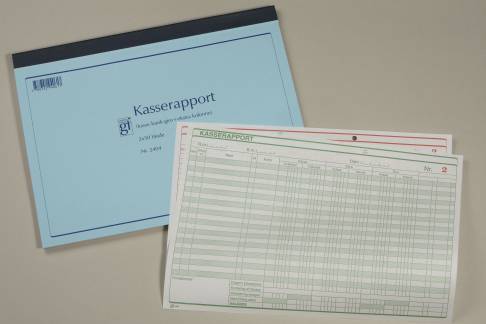 Kasserapport GF2404 kasse-bank-giro + ekstra kolonne