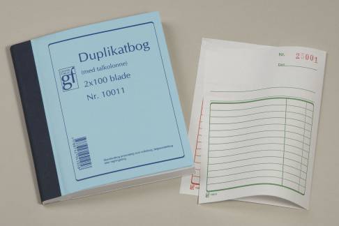 Duplikatbog GF10011 -  108 x 148 mm. m/kopi  2 x 100 blade