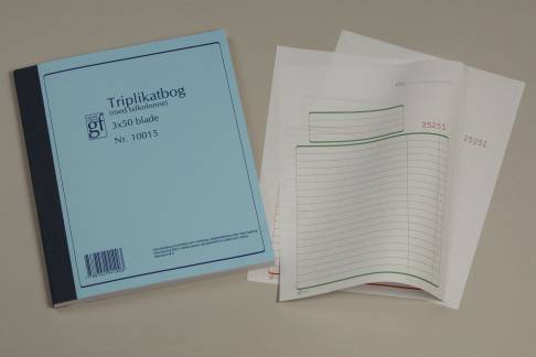 Triplikatbog GF10015 - 148 x 197 mm - med/2 kopier/talkolonne 50 blade