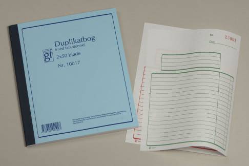 Duplikatbog GF10017 - 148 x 197 mm med/kopi/talkolonne 50 blade